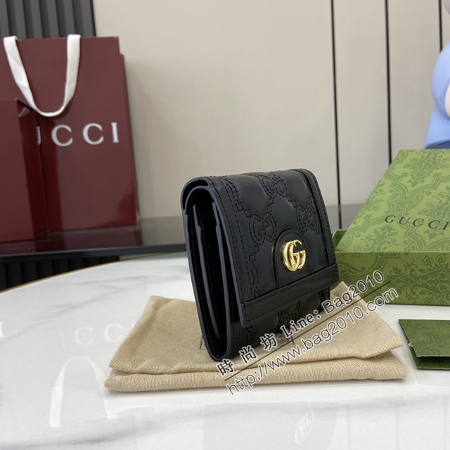 Gucci專櫃古馳最新款Matelassé多功能零錢卡包 jh2470型號：723799